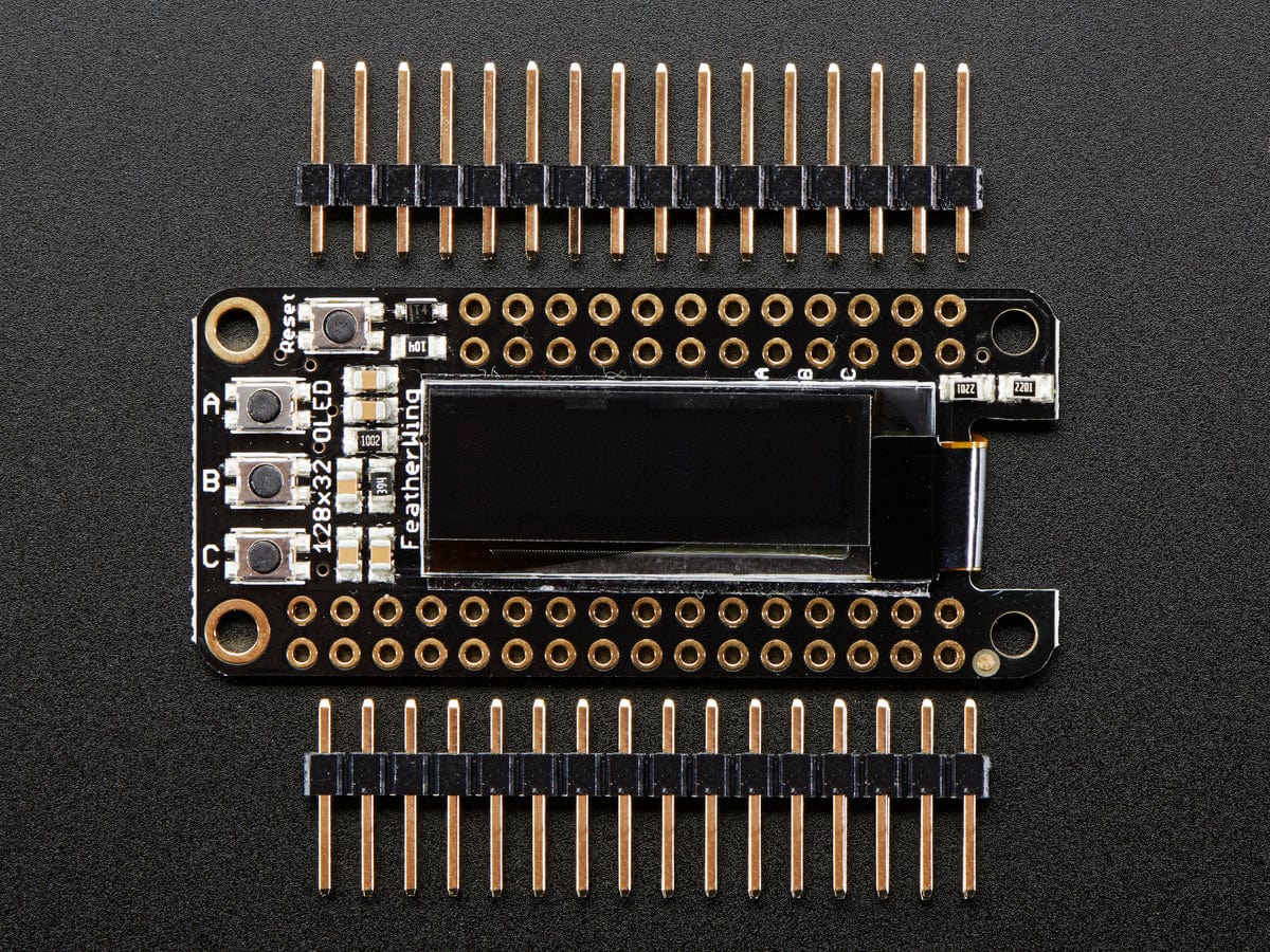 Adafruit FeatherWing OLED - 128x32 OLED Add-on For Feather by Adafruit - The Pi Hut