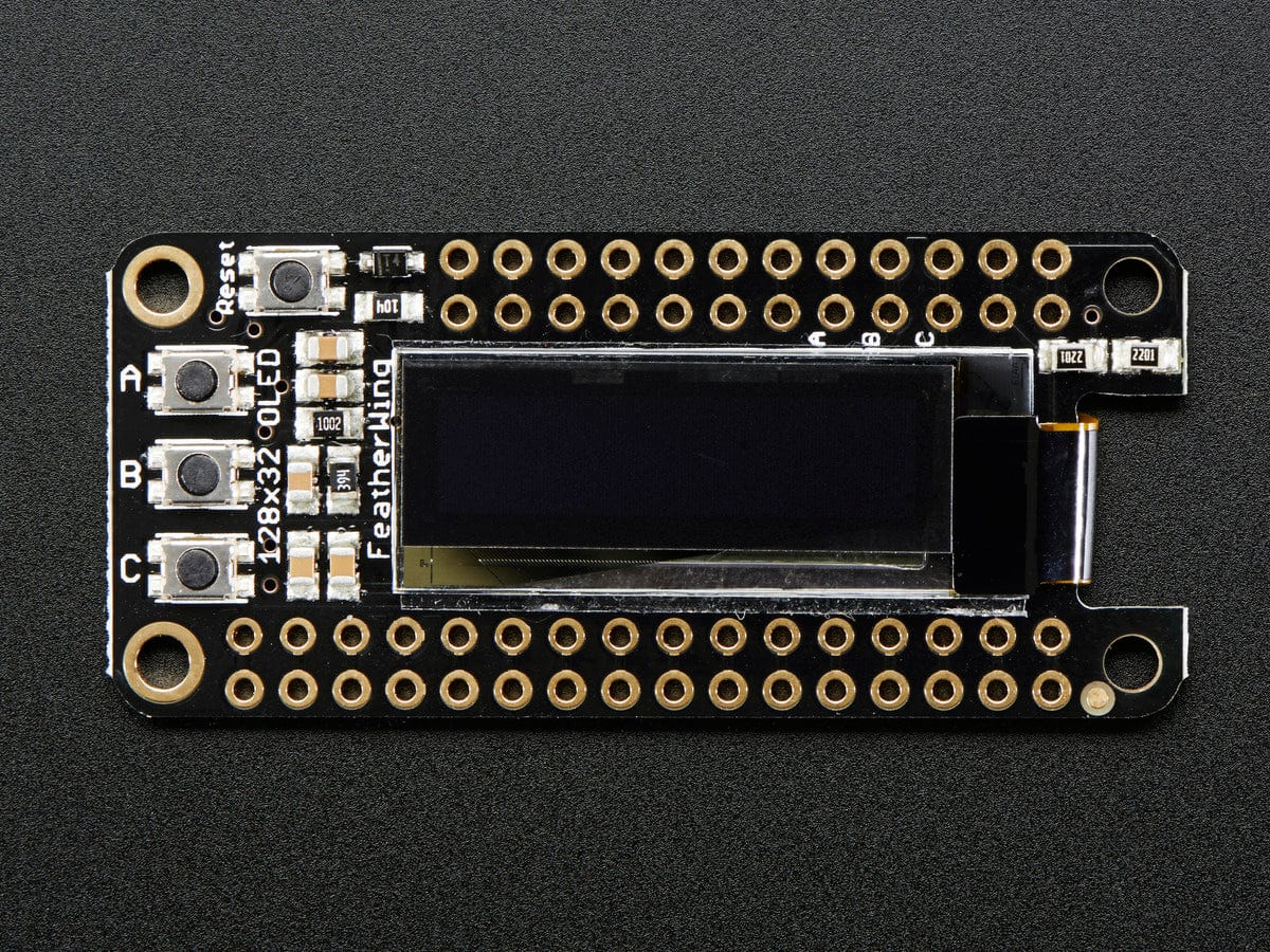 Adafruit FeatherWing OLED - 128x32 OLED Add-on For Feather by Adafruit - The Pi Hut