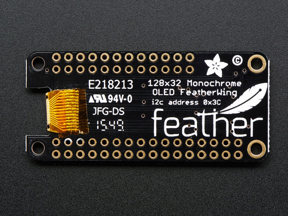Adafruit FeatherWing OLED - 128x32 OLED Add-on For Feather by Adafruit - The Pi Hut