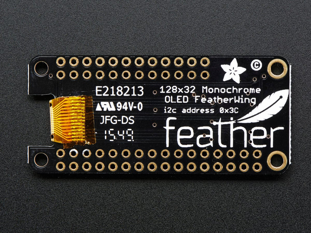 Adafruit FeatherWing OLED - 128x32 OLED Add-on For Feather by Adafruit - The Pi Hut