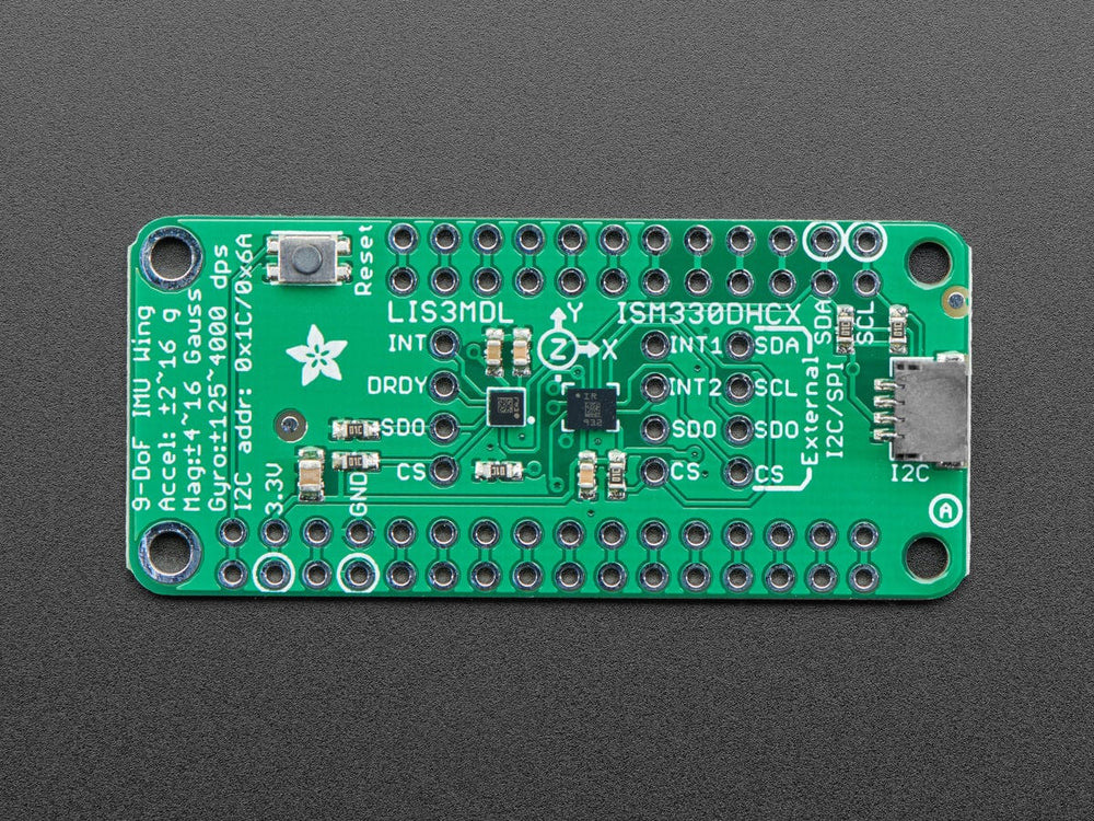 Adafruit ISM330DHCX + LIS3MDL FeatherWing (High Precision 9-DoF IMU) by Adafruit - The Pi Hut