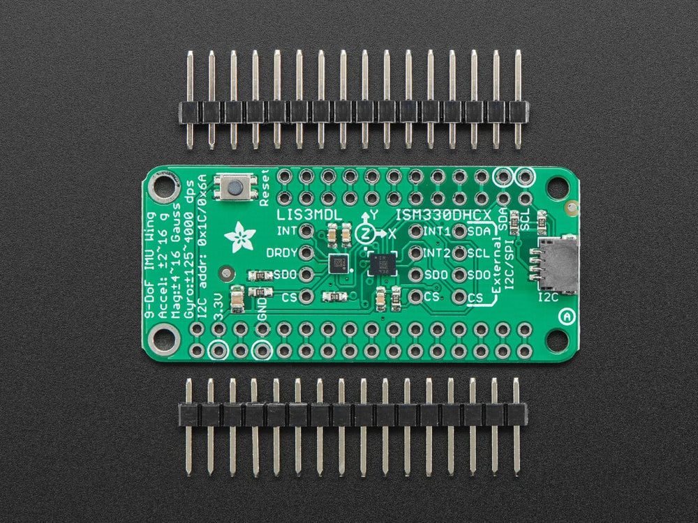 Adafruit ISM330DHCX + LIS3MDL FeatherWing (High Precision 9-DoF IMU) by Adafruit - The Pi Hut