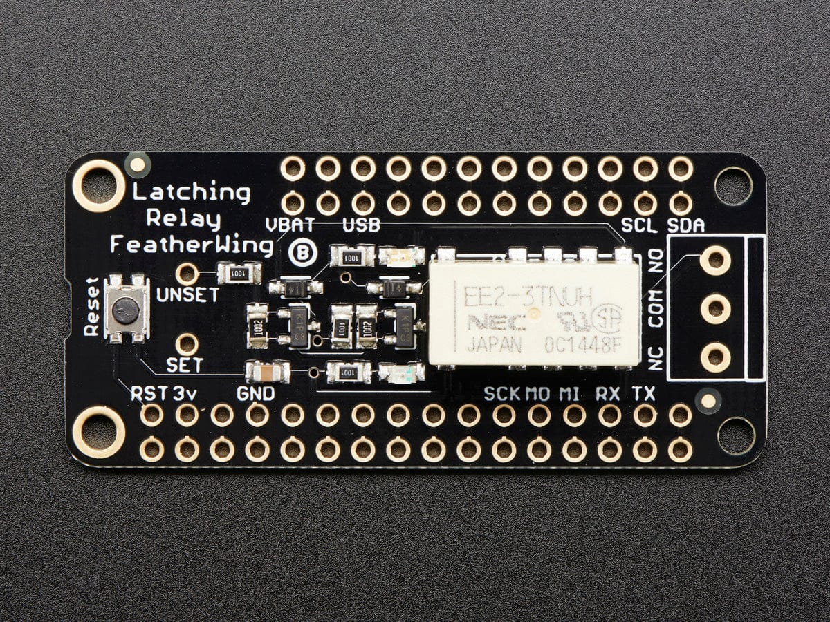 Adafruit Latching Mini Relay FeatherWing by Adafruit - The Pi Hut