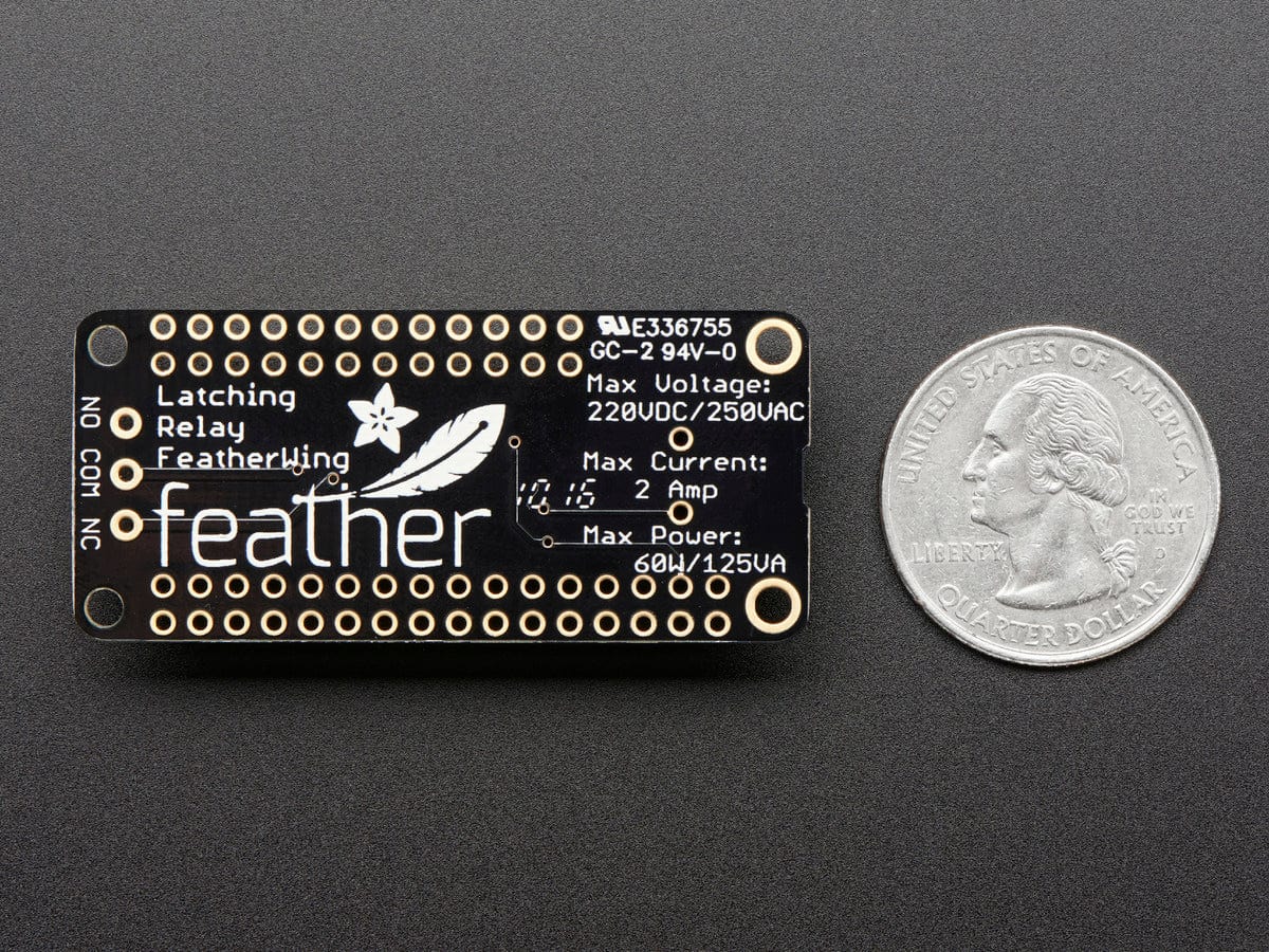Adafruit Latching Mini Relay FeatherWing by Adafruit - The Pi Hut