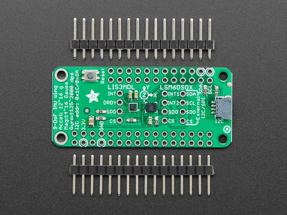 Adafruit LSM6DSOX + LIS3MDL FeatherWing - Precision 9-DoF IMU by Adafruit - The Pi Hut