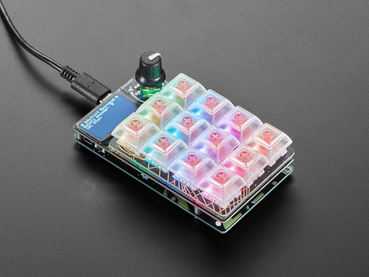 Adafruit MacroPad RP2040 Starter Kit - 3x4 Keys + Encoder + OLED by Adafruit - The Pi Hut