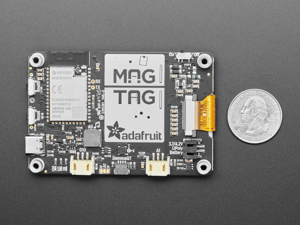 Adafruit MagTag - 2.9" Grayscale E-Ink WiFi Display by Adafruit - The Pi Hut