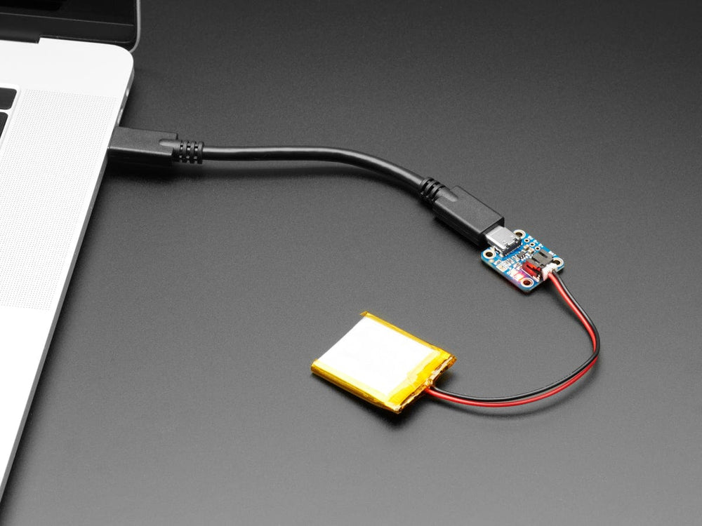 Adafruit Micro-Lipo Charger for LiPoly Batt with USB Type C Jack by Adafruit - The Pi Hut