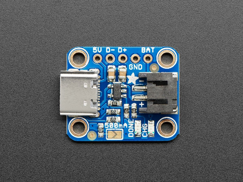 Adafruit Micro-Lipo Charger for LiPoly Batt with USB Type C Jack by Adafruit - The Pi Hut