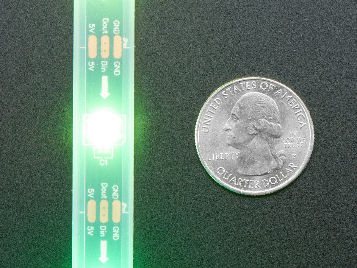 Adafruit NeoPixel LED Strip w/ Alligator Clips - 30 LEDs/meter (1 Meter - BLACK) by Adafruit - The Pi Hut