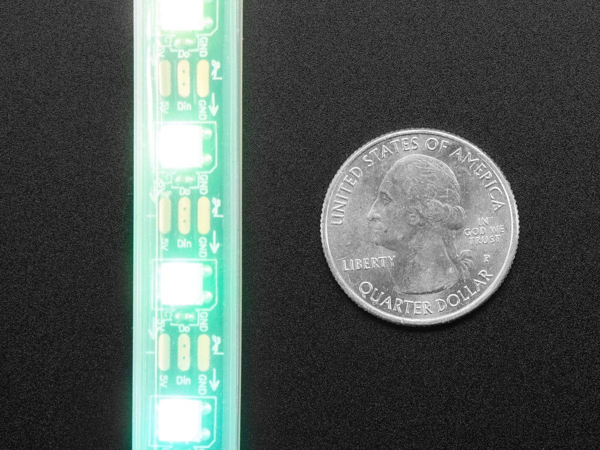 Adafruit NeoPixel LED Strip w/ Alligator Clips - 60 LED/m (0.5 Meter Long - Black Flex) by Adafruit - The Pi Hut