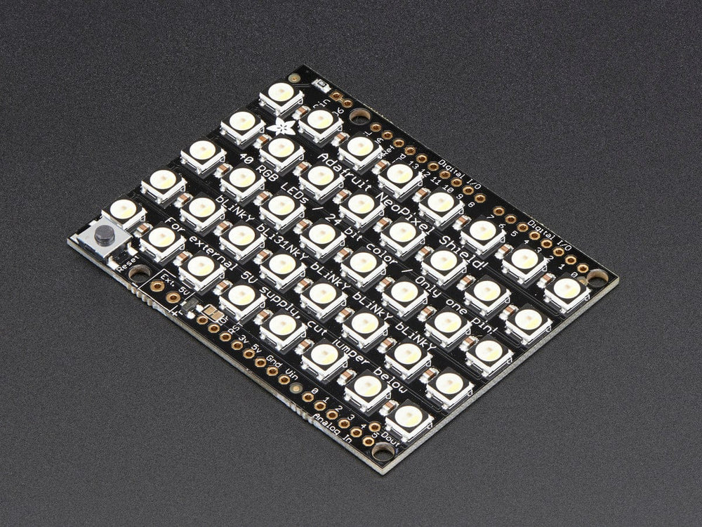 Adafruit NeoPixel Shield - 40 RGBW - Cool White (~6000K) by Adafruit - The Pi Hut