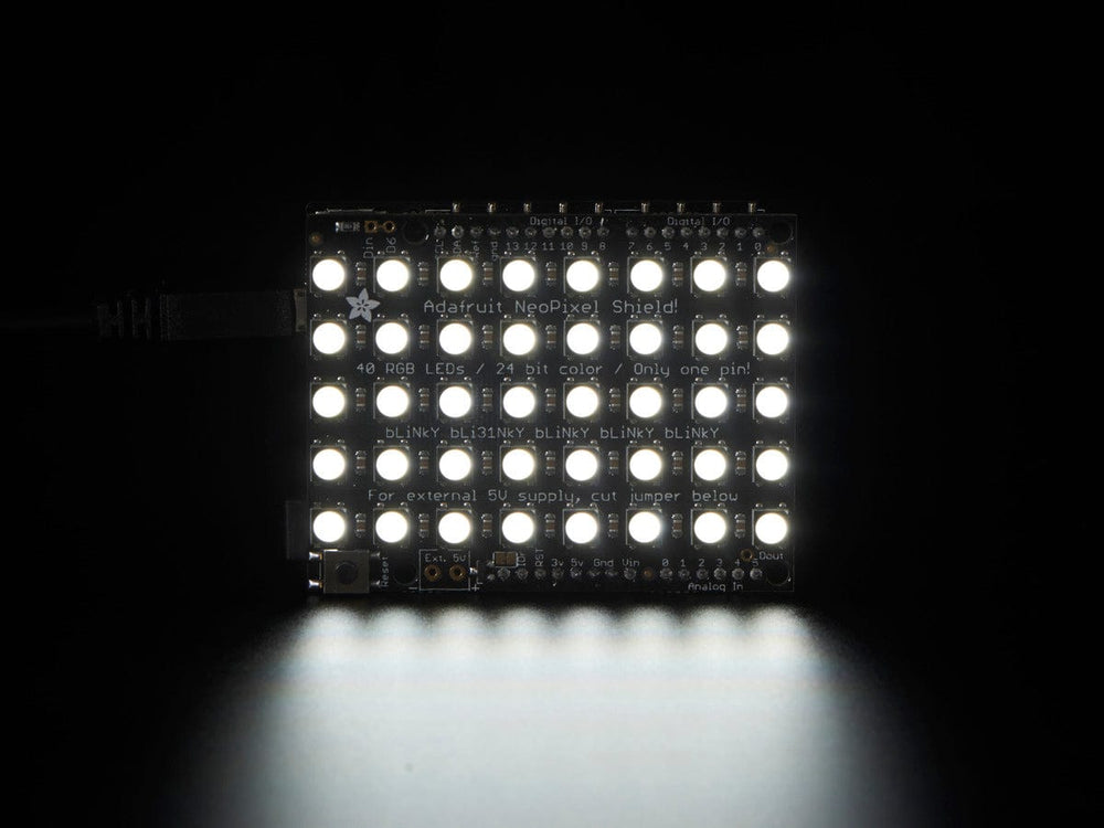 Adafruit NeoPixel Shield - 40 RGBW - Cool White (~6000K) by Adafruit - The Pi Hut