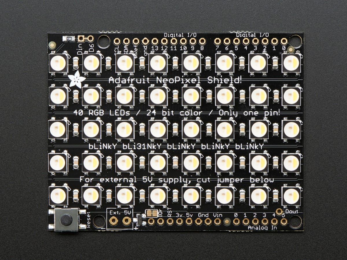 Adafruit NeoPixel Shield - 40 RGBW - Warm White (~3000K) by Adafruit - The Pi Hut
