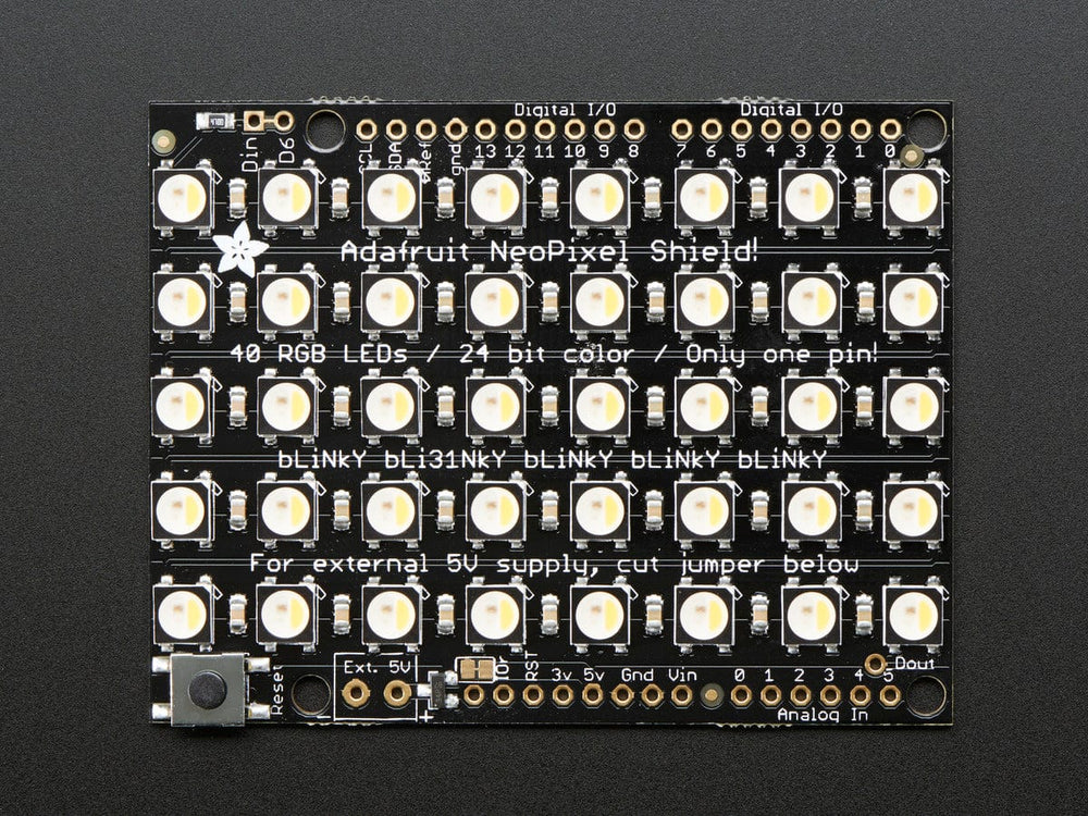 Adafruit NeoPixel Shield - 40 RGBW - Warm White (~3000K) by Adafruit - The Pi Hut