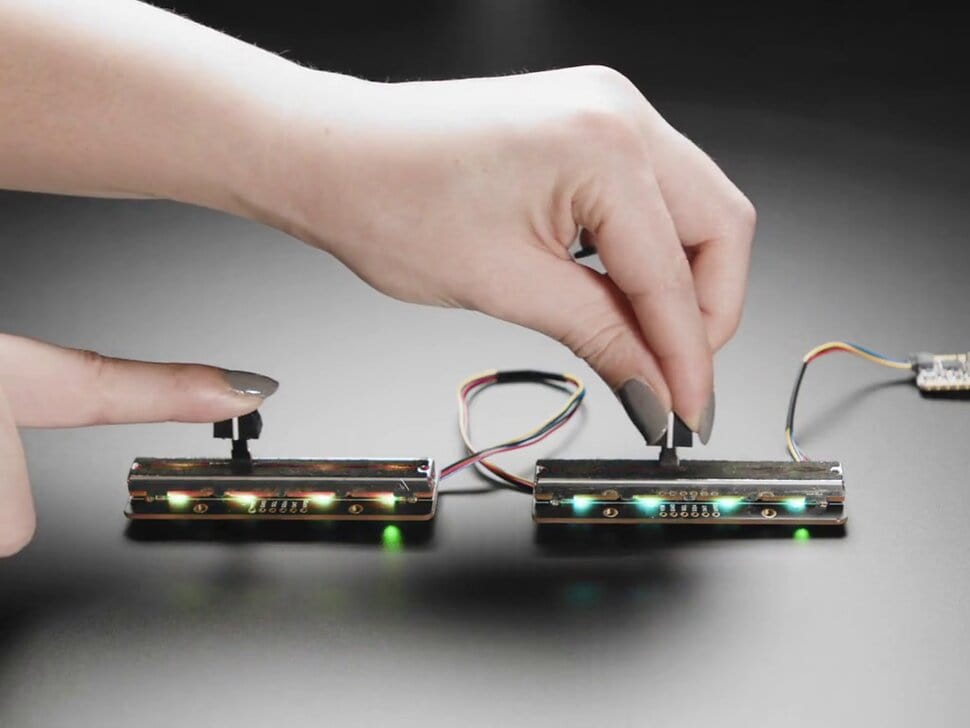 Adafruit NeoSlider I2C QT Slide Potentiometer with 4 NeoPixels - STEMMA QT / Qwiic by Adafruit - The Pi Hut