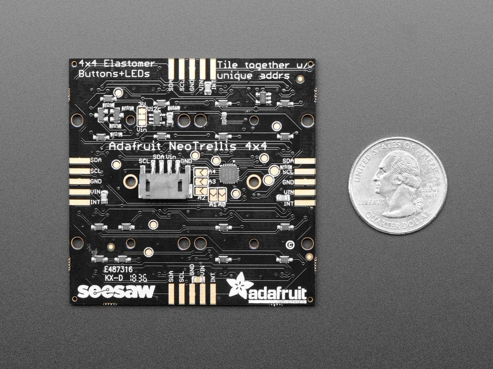 Adafruit NeoTrellis RGB Driver PCB for 4x4 Keypad - The Pi Hut