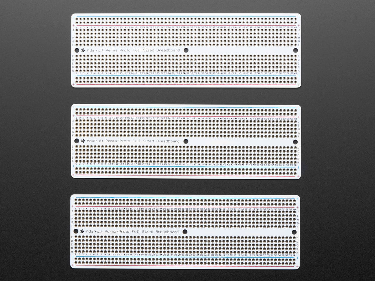 Adafruit Perma-Proto Full-sized Breadboard PCB - 3 Pack! - The Pi Hut