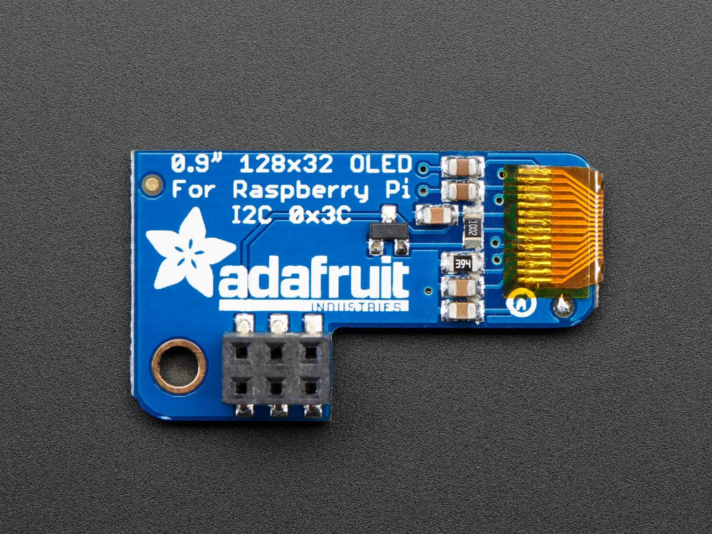 Adafruit PiOLED - 128x32 Monochrome OLED Add-on for Raspberry Pi by Adafruit - The Pi Hut