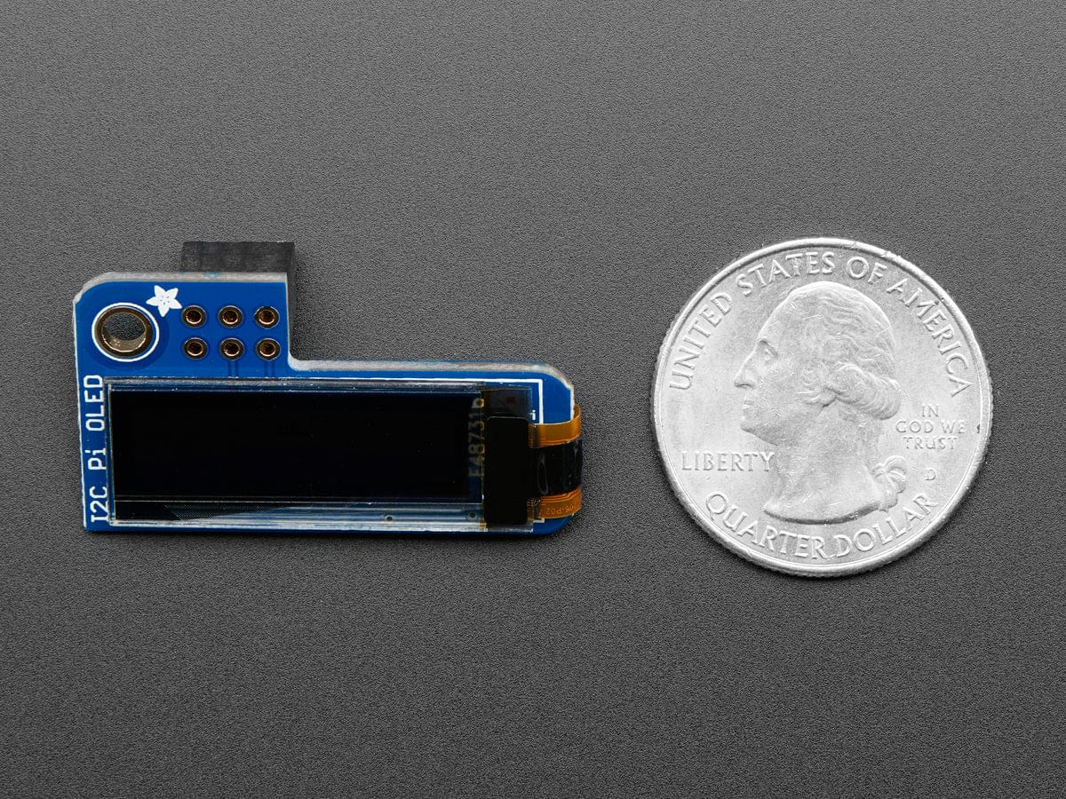 Adafruit PiOLED - 128x32 Monochrome OLED Add-on for Raspberry Pi by Adafruit - The Pi Hut