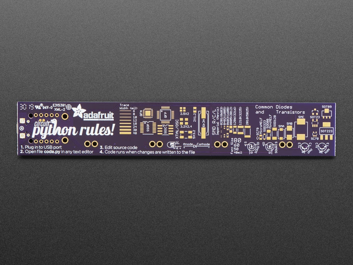Adafruit PyRuler - Engineer Reference Ruler with CircuitPython by Adafruit - The Pi Hut
