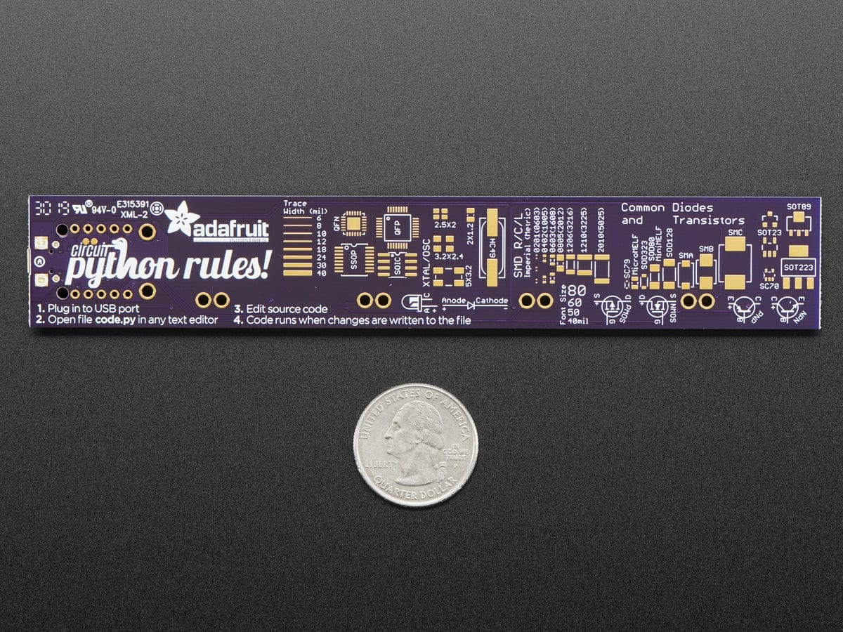 Adafruit PyRuler - Engineer Reference Ruler with CircuitPython by Adafruit - The Pi Hut