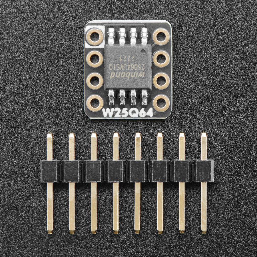 Adafruit QSPI DIP Breakout Board - W25Q64 - 64 MBit 8 MByte - W25Q64JVSSIQ by Adafruit - The Pi Hut