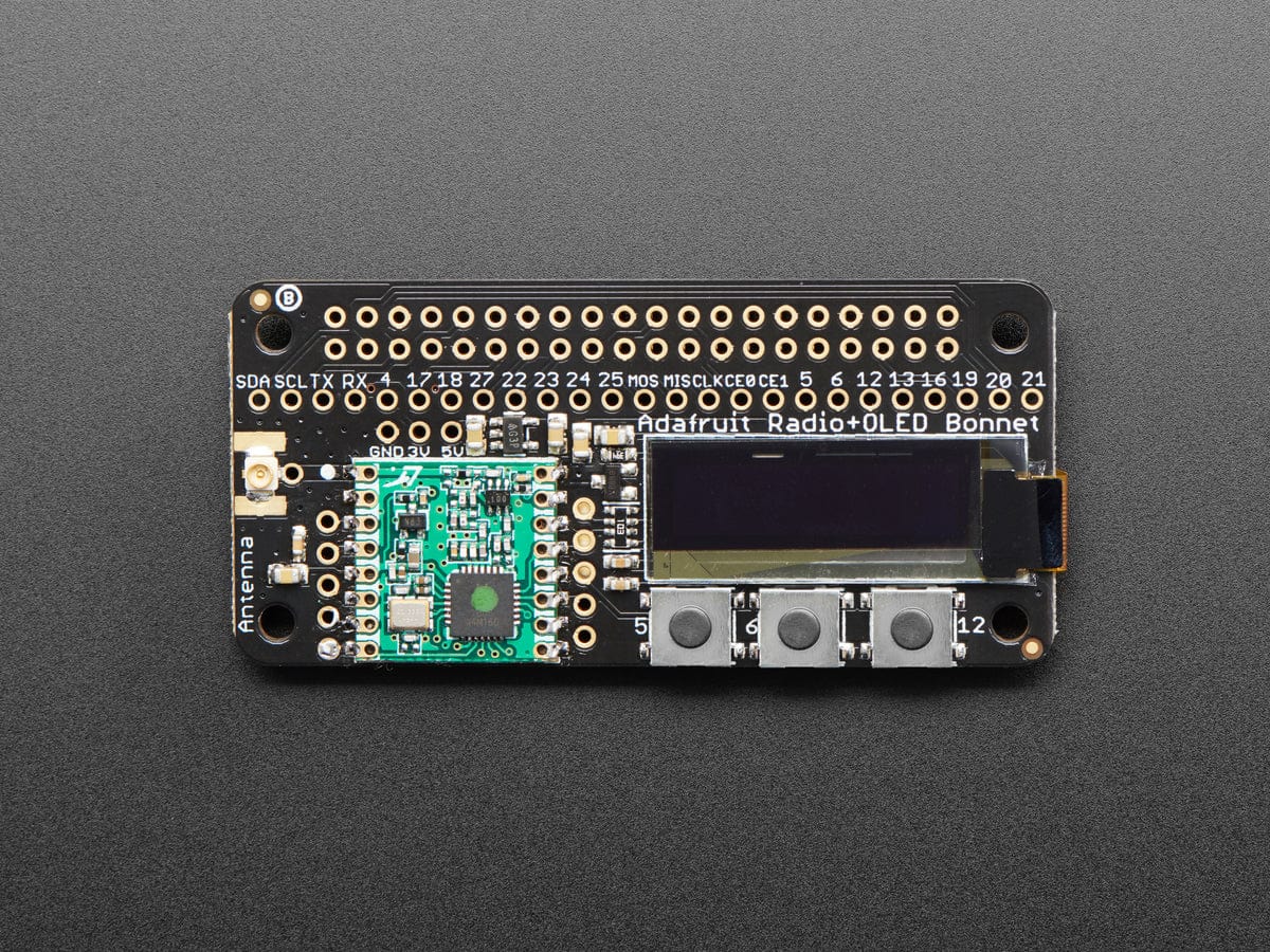 Adafruit RFM69HCW Transceiver Radio Bonnet - 868 or 915 MHz (RadioFruit) by Adafruit - The Pi Hut