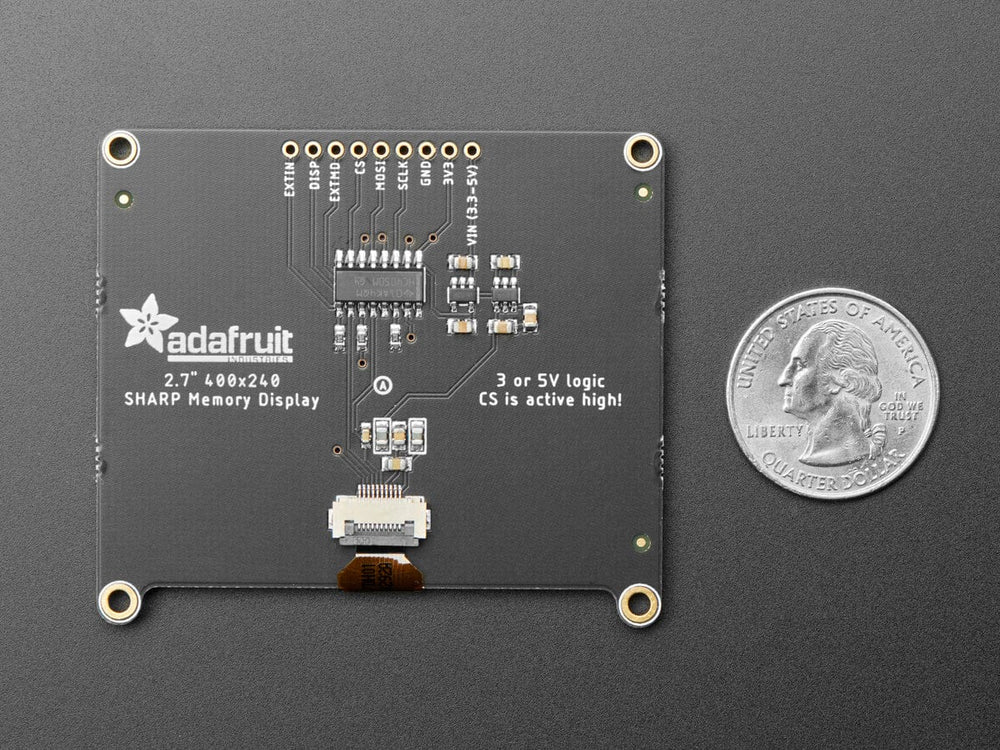 Adafruit SHARP Memory Display Breakout - 2.7" 400x240 Monochrome by Adafruit - The Pi Hut