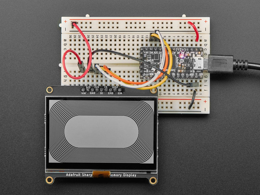 Adafruit SHARP Memory Display Breakout - 2.7" 400x240 Monochrome by Adafruit - The Pi Hut