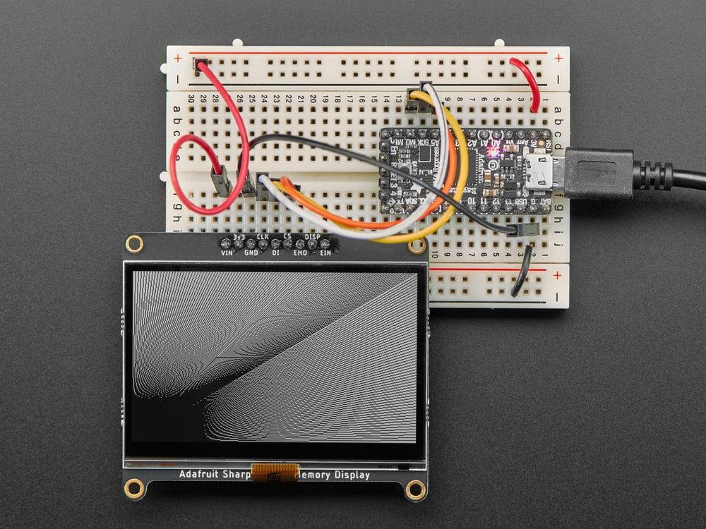 Adafruit SHARP Memory Display Breakout - 2.7" 400x240 Monochrome by Adafruit - The Pi Hut