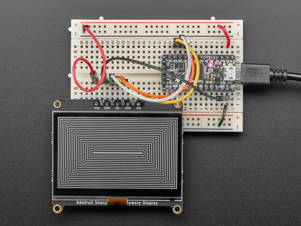 Adafruit SHARP Memory Display Breakout - 2.7" 400x240 Monochrome by Adafruit - The Pi Hut