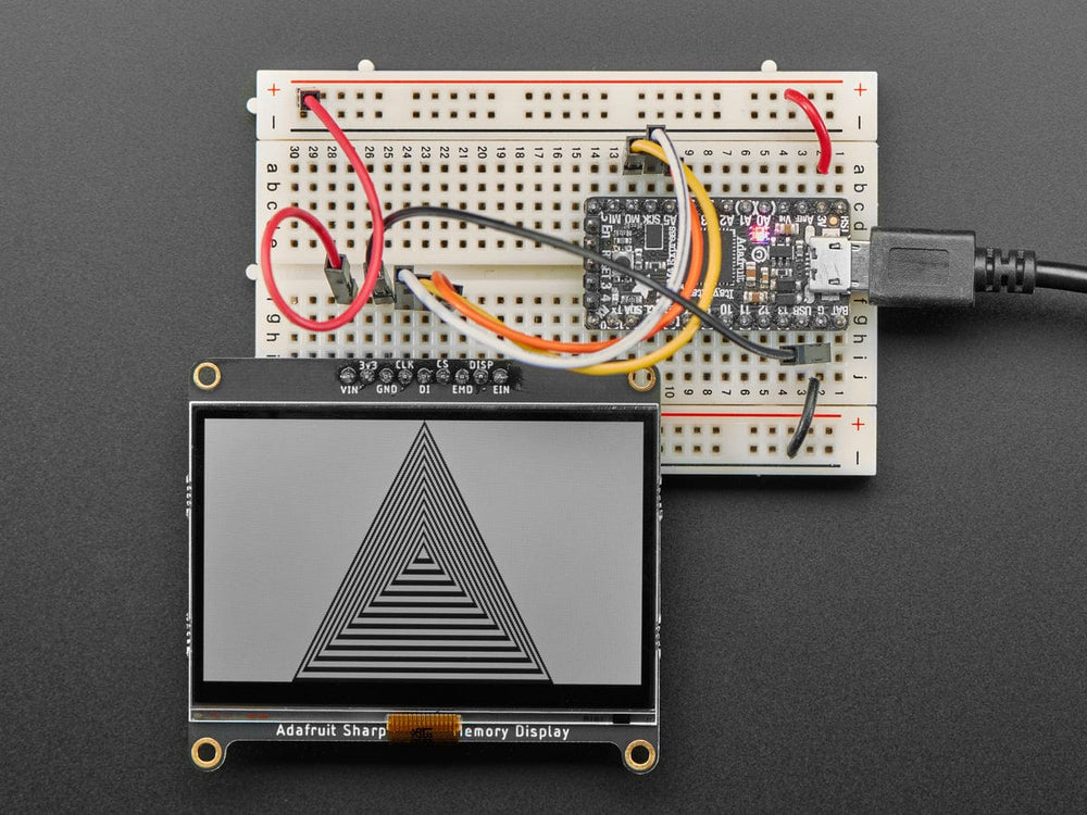 Adafruit SHARP Memory Display Breakout - 2.7" 400x240 Monochrome by Adafruit - The Pi Hut