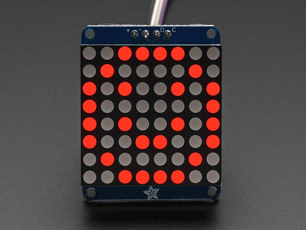Adafruit Small 1.2" 8x8 LED Matrix w/I2C Backpack - Red - The Pi Hut