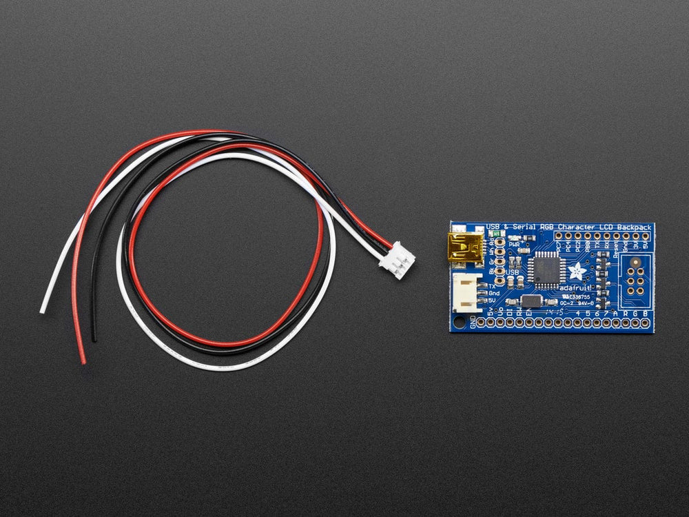Adafruit USB + Serial LCD Backpack Add-On with Cable by Adafruit - The Pi Hut