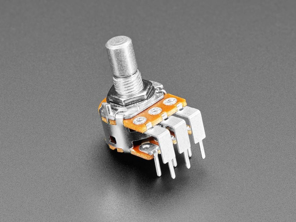 Alpha Dual-Gang 16mm Right-angle PC Mount - 100K Audio (RV16A01F-41-15R1-100K-30H4) by Alpha - The Pi Hut