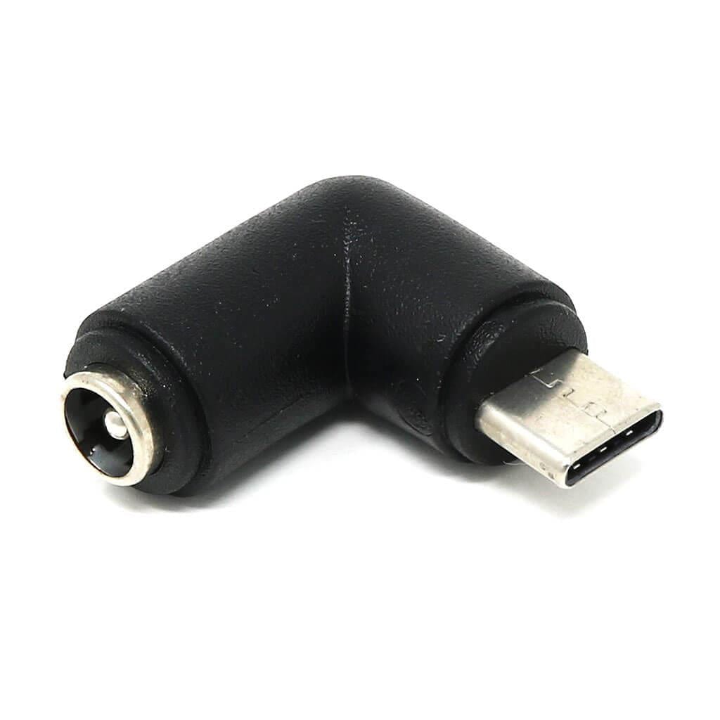 Angled USB-C to 2.1mm Barrel Jack Adapter by The Pi Hut - The Pi Hut