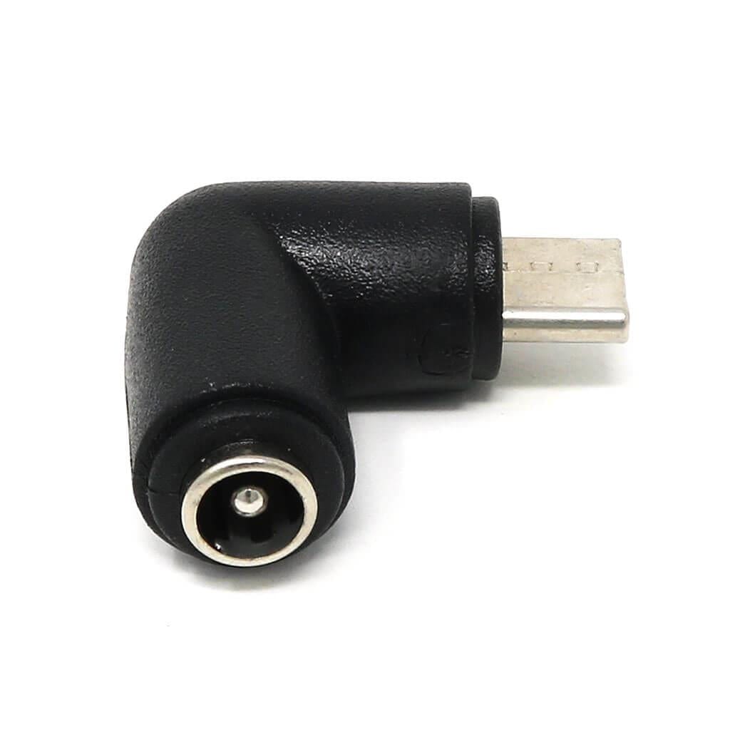 Angled USB-C to 2.1mm Barrel Jack Adapter by The Pi Hut - The Pi Hut