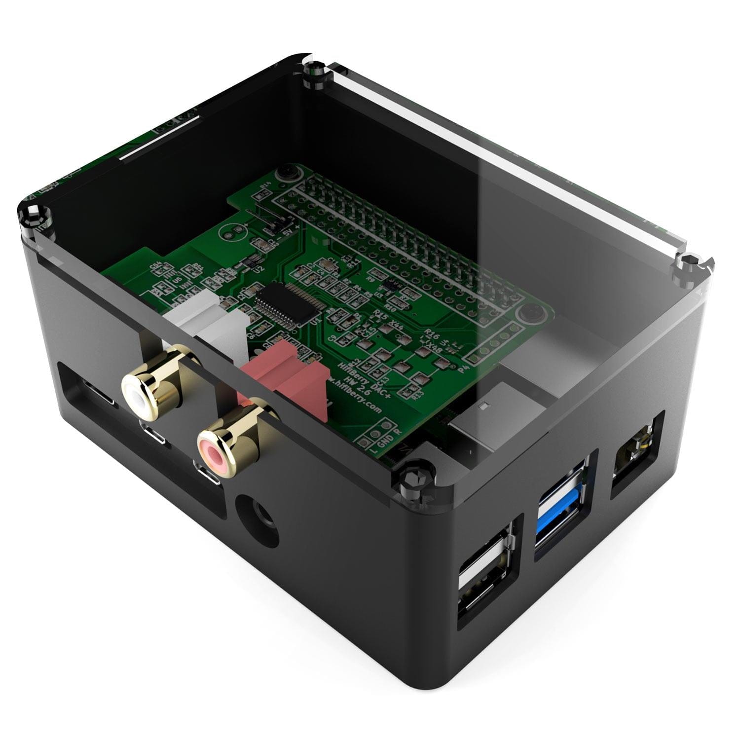 Anidees Extra Tall Case for HiFiBerry DAC+ RCA & Raspberry Pi 4 by Anidees - The Pi Hut