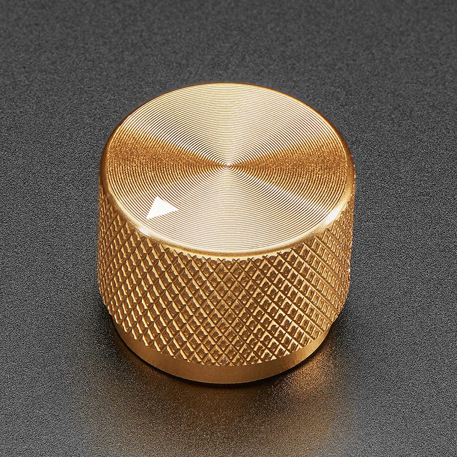 Anodized Aluminium Machined Knob - Gold - 20mm Diameter by The Pi Hut - The Pi Hut
