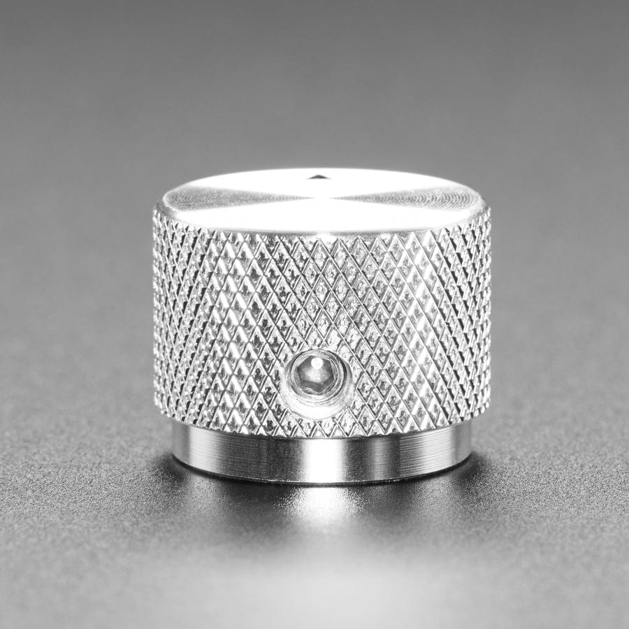 Anodized Aluminium Machined Knob - Silver - 20mm Diameter by The Pi Hut - The Pi Hut