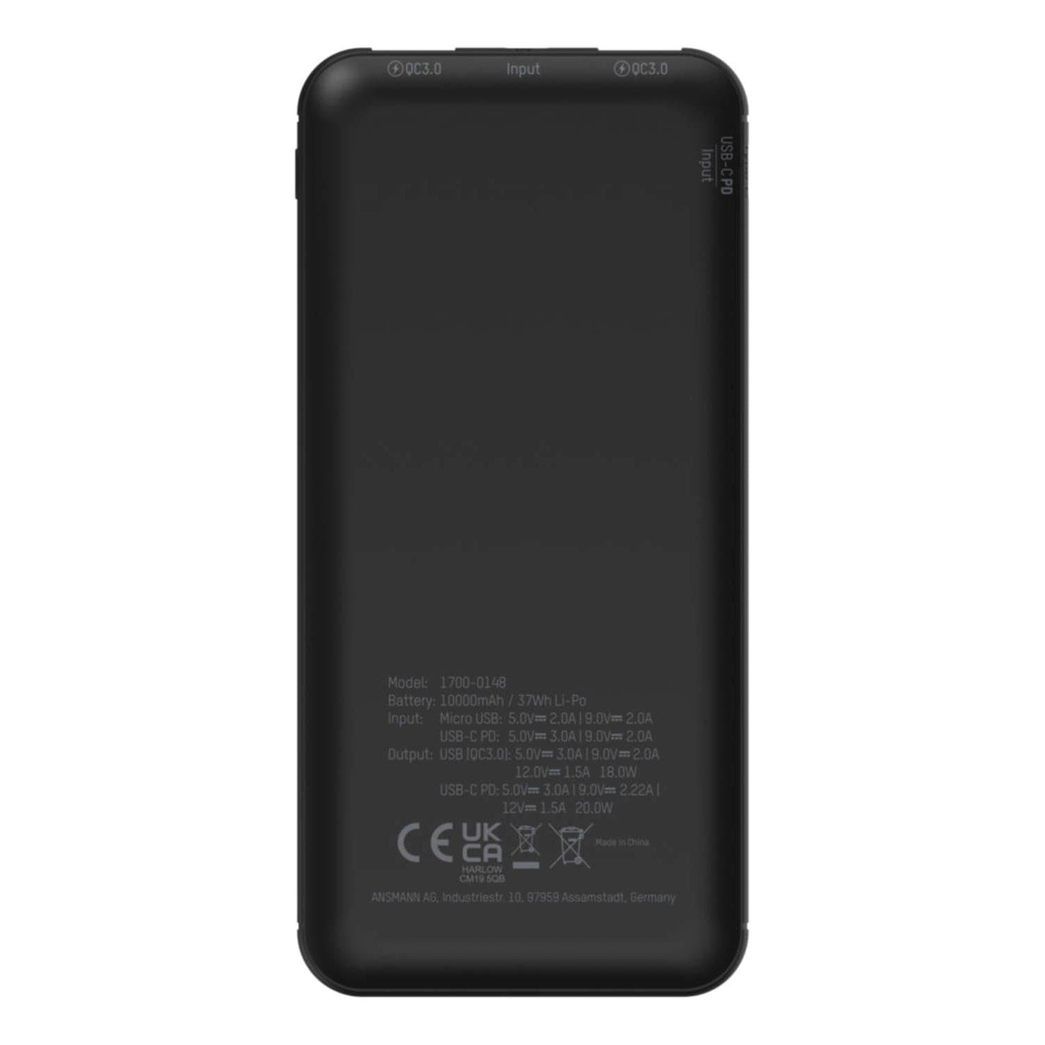 ANSMANN 10,000mAh Type-C 20W PD Power Bank - The Pi Hut