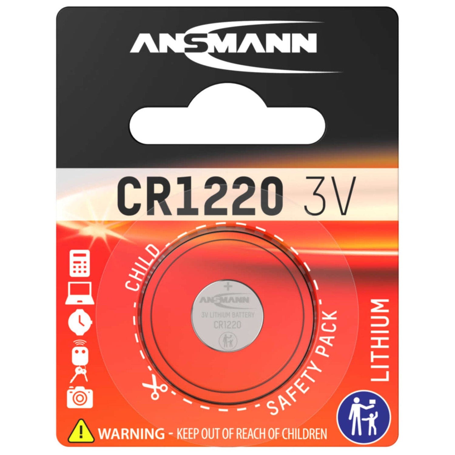 CR1220 3V Lithium Coin Cell Battery by ANSMANN - The Pi Hut