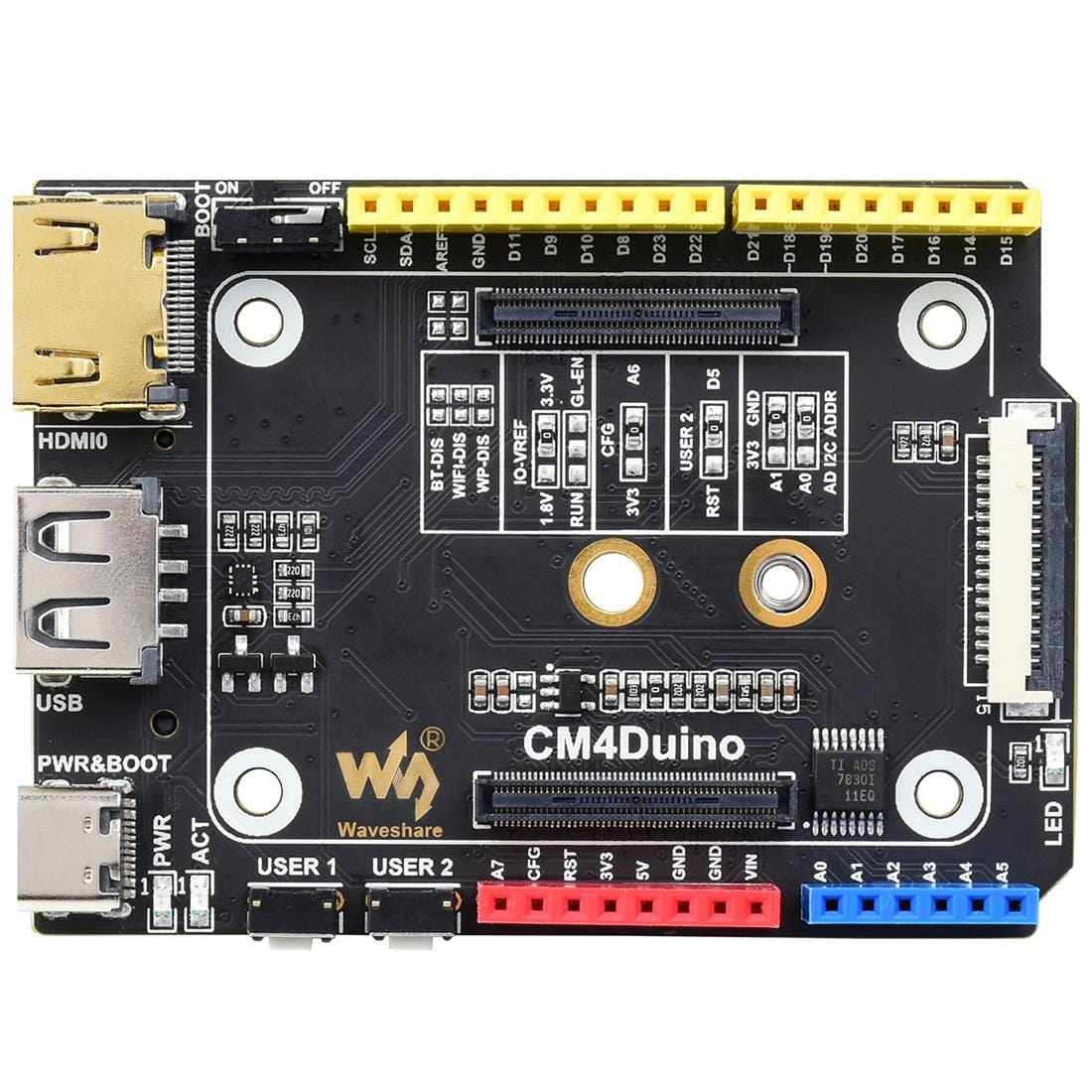 Arduino-Compatible Base Board for Raspberry Pi Compute Module 4 by Waveshare - The Pi Hut