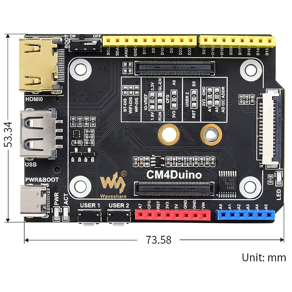 Arduino-Compatible Base Board for Raspberry Pi Compute Module 4 by Waveshare - The Pi Hut
