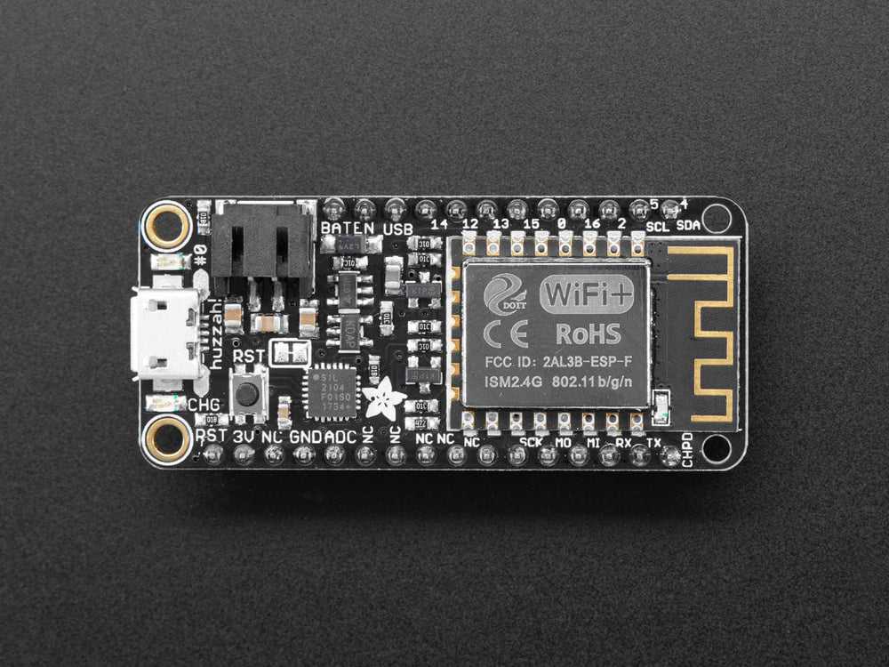 Assembled Adafruit Feather HUZZAH with ESP8266 With Headers by Adafruit - The Pi Hut