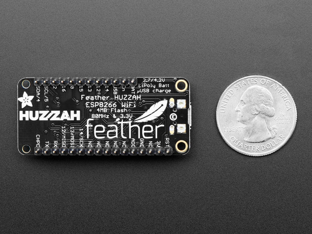 Assembled Adafruit Feather HUZZAH with ESP8266 With Headers by Adafruit - The Pi Hut