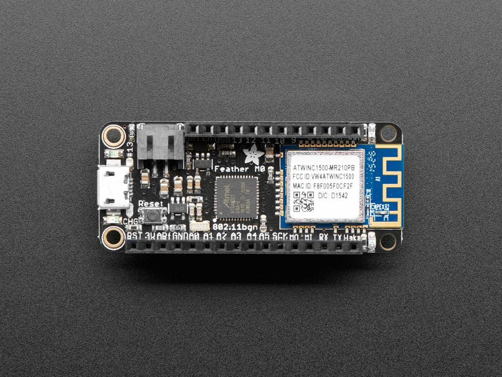 Assembled Adafruit Feather M0 WiFi with Stacking Headers by Adafruit - The Pi Hut