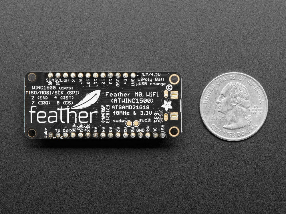 Assembled Adafruit Feather M0 WiFi with Stacking Headers by Adafruit - The Pi Hut