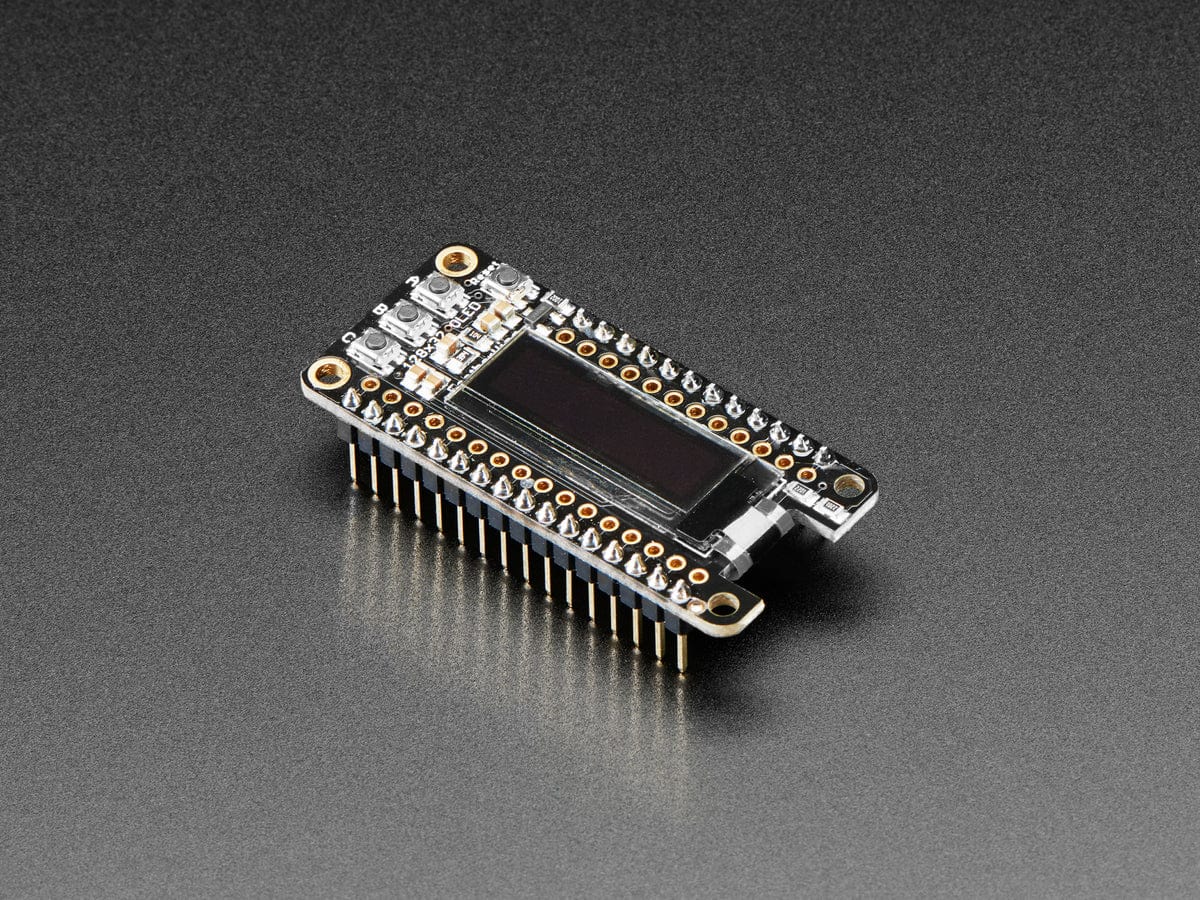 Assembled Adafruit FeatherWing OLED (128x32 OLED Add-on For Feather) by Adafruit - The Pi Hut